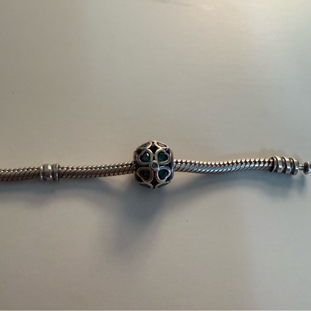 Pandora Silver & Green Clover Charm